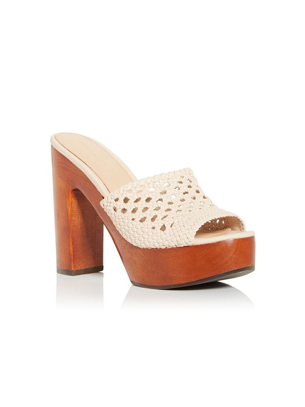 Veronica Beard Woven Shell Guadalupe Platform Slide Sandals Size 6.5
